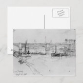 Schets of London Bridge, 1860 Briefkaart (Voorkant / Achterkant)