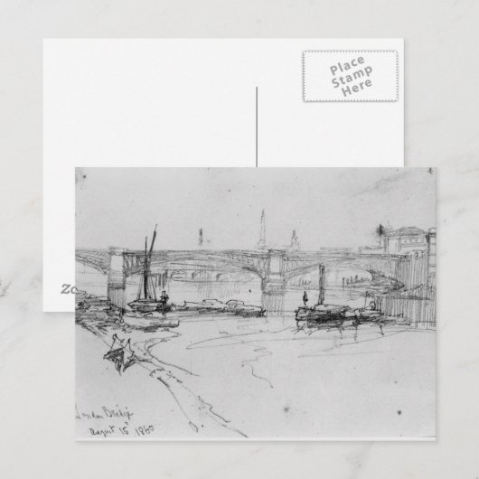 Schets of London Bridge, 1860 Briefkaart (Voorkant / Achterkant)
