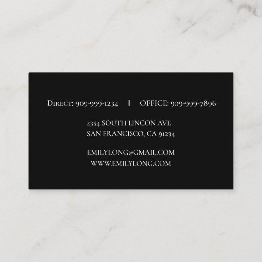 Schets ontwerp voor zwarte en witte ventilator visitekaartje (Achterkant)