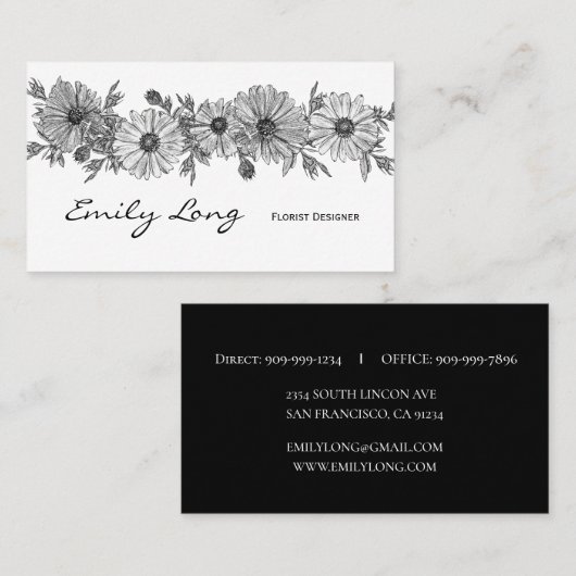 Schets ontwerp voor zwarte en witte ventilator visitekaartje (Voorkant / Achterkant)