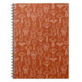 Schets Paddenstoelen: Schattigee naadloze achtergr Notitieboek (Voorkant)