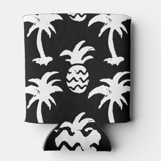 Schets palmbomen, ananas, monochroom patroon. blikjeskoeler (Achterkant)