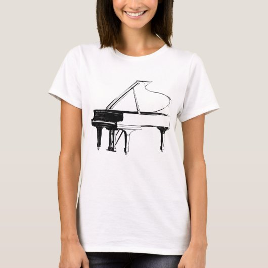 Schets Piano T-shirt (Voorkant)