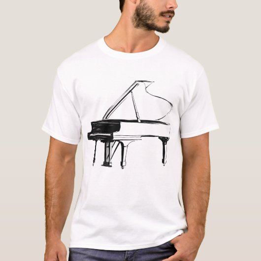 Schets Piano T-shirt (Voorkant)