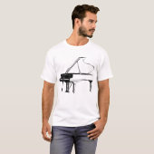 Schets Piano T-shirt (Voorkant volledig)