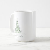 Schets Pine Kerstboom Minimale scriptnaam Koffiemok (Voorkant links)