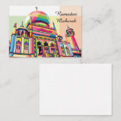 Schets Pop stijl van moskee Notitiekaartje (Voorkant / Achterkant)