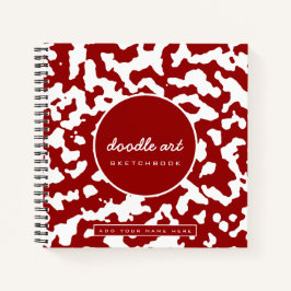 Schets rood wit doodle kunst koe camo print notitieboek