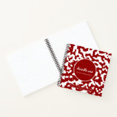 Schets rood wit doodle kunst koe camo print notitieboek (Binnen)