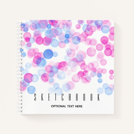 Schets Roze Blauwe Bokeh Effect Stippen | Geperson Notitieboek (Voorkant)