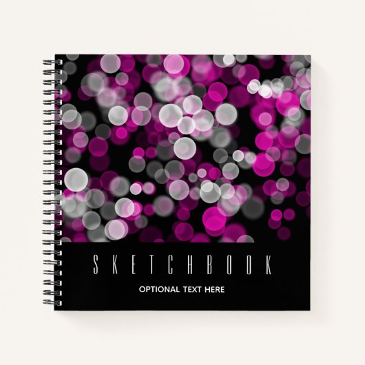 Schets Roze Bubble Bokeh Effect Dot Sketchbook Notitieboek (Voorkant)