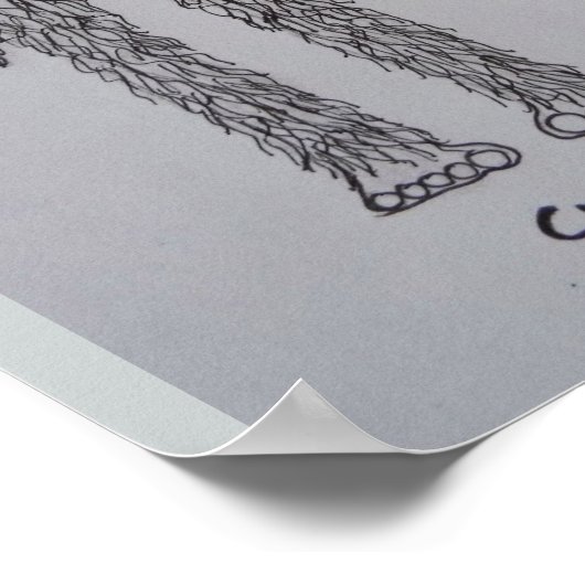 Schets "slimsquatch" van Homo-habilis Poster (Hoek)