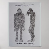 Schets "slimsquatch" van Homo-habilis Poster (Voorkant)