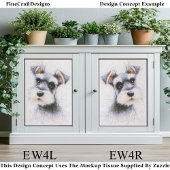 Schets Stijl Schattig Schnauzer Hond EW4L Découpag Tissuepapier