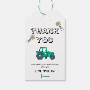 Schets Tractor Jongen Verjaardag Bedankt Favoriete Cadeaulabel