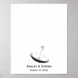 Schets Umbrella Thumbprint Guestbook Poster