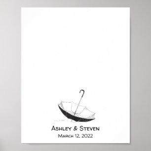 Schets Umbrella Thumbprint Guestbook Poster