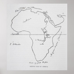 Schets van Afrika Poster