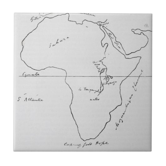 Schets van Afrika Tegeltje (Voorkant)