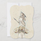 Schets van Athena-standbeeld uitnodiging – Elegant (Voorkant)
