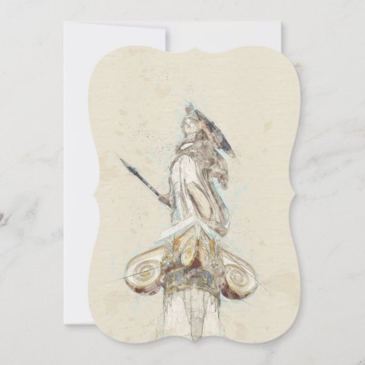 Schets van Athena Statue Invitation - Elegant Kaart (Voorkant)