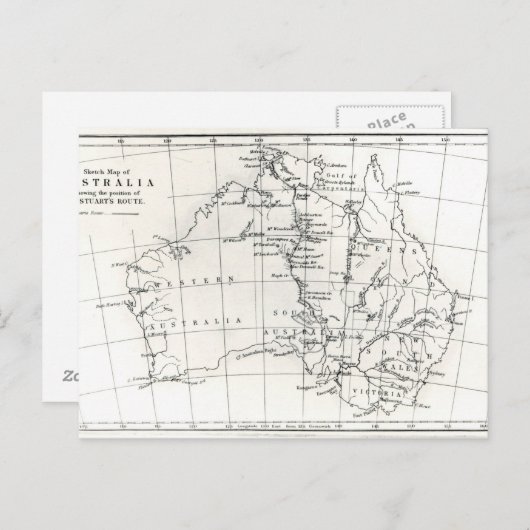 Schets van Australië Briefkaart (Voorkant / Achterkant)