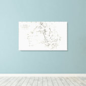 Schets van Australië Canvas Afdruk (Insitu (Houten vloer))