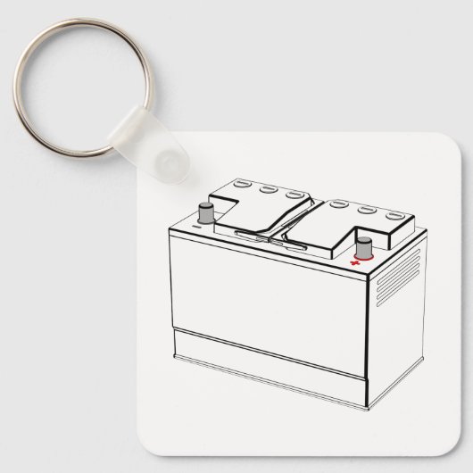 Schets van autobatterij sleutelhanger (Voorkant)