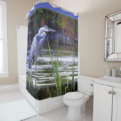 Schets van Blauwe Heron in de Bayou Douchegordijn (In situ)