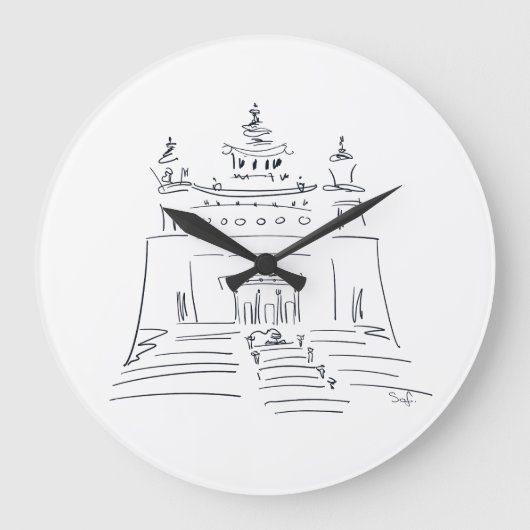 Schets van Boeddhistische tempel Grote Klok (Voorkant)