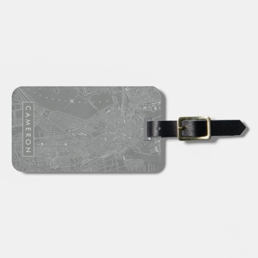 Schets van Boston City Map Bagagelabel (Voorkant horizontaal)