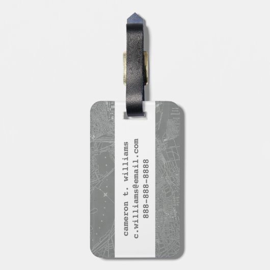 Schets van Boston City Map Bagagelabel (Achterkant verticaal)