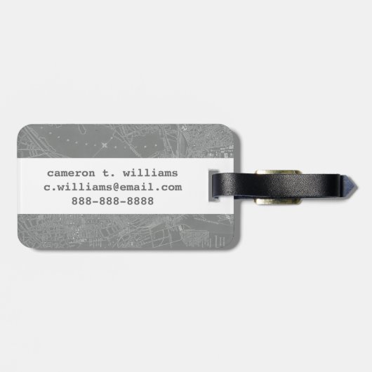 Schets van Boston City Map Bagagelabel (Achterkant horizontaal)