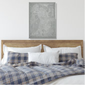 Schets van Boston City Map Canvas Afdruk (Insitu (Slaapkamer))