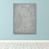 Schets van Boston City Map Canvas Afdruk (Insitu (Houten vloer))