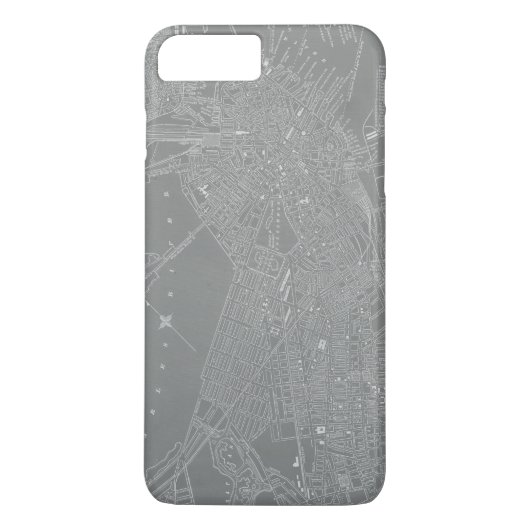 Schets van Boston City Map Case-Mate iPhone Case (Achterkant)
