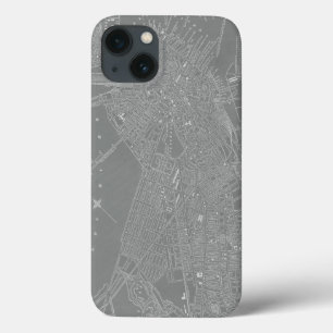 Schets van Boston City Map iPhone 13 Hoesje