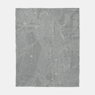 Schets van Boston City Map Fleece Deken