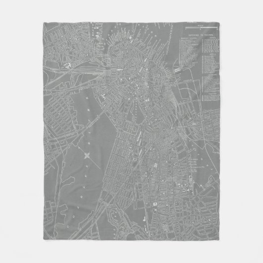 Schets van Boston City Map Fleece Deken (Voorkant)