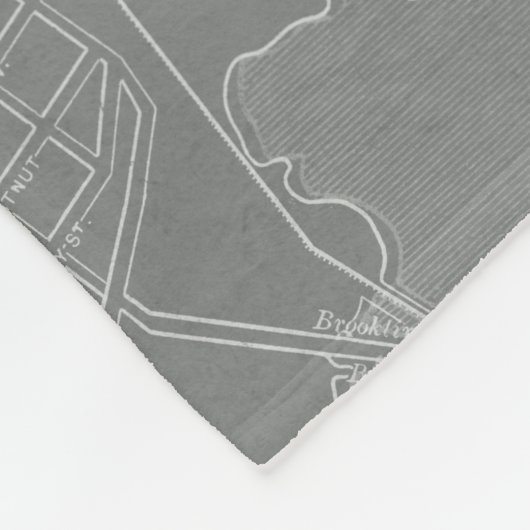 Schets van Boston City Map Fleece Deken (Hoek)