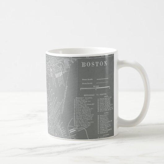 Schets van Boston City Map Koffiemok (Rechts)