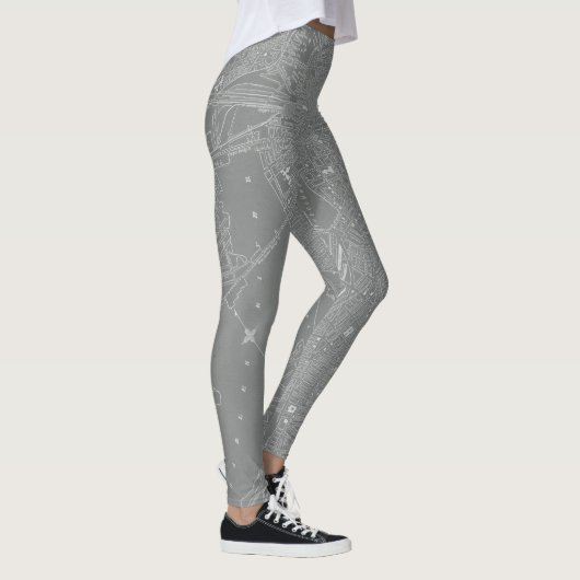 Schets van Boston City Map Leggings (Rechts)