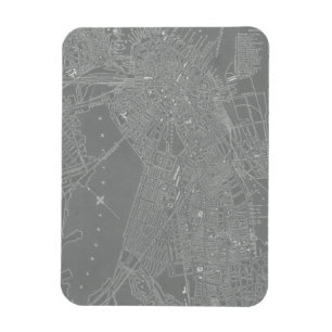 Schets van Boston City Map Magneet