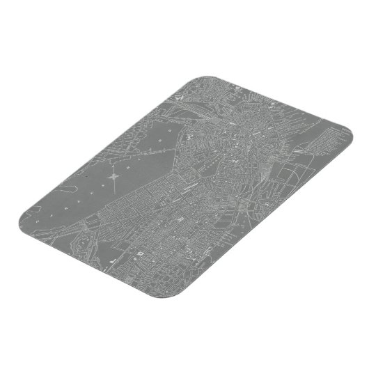 Schets van Boston City Map Magneet (Linkerzijde)