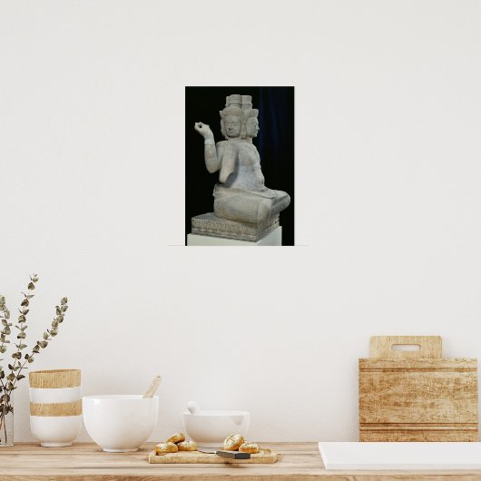 Schets van Brahma met vier gezichten Poster (Keuken)