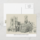 Schets van Canterbury Cathedral, Engeland Briefkaart (Voorkant / Achterkant)