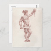 Schets van Cellini's Perseus met Hoofd van Medusa Briefkaart (Voorkant / Achterkant)
