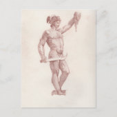 Schets van Cellini's Perseus met Hoofd van Medusa Briefkaart (Voorkant)