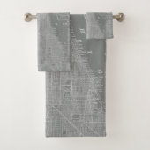 Schets van Chicago City Map Bad Handdoek (Insitu)