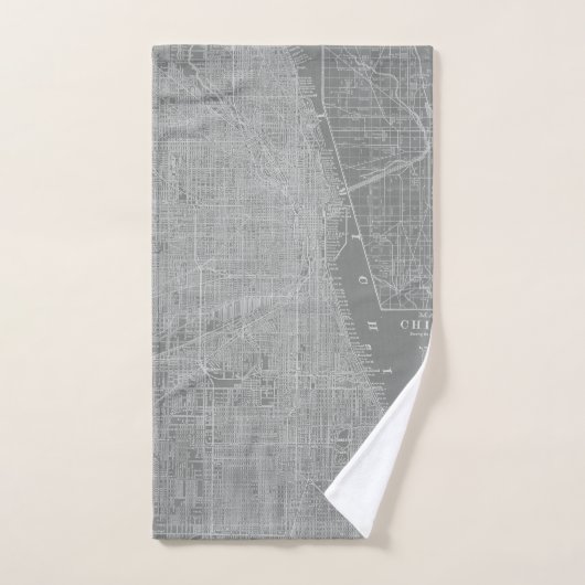 Schets van Chicago City Map Bad Handdoek (Handdoek)